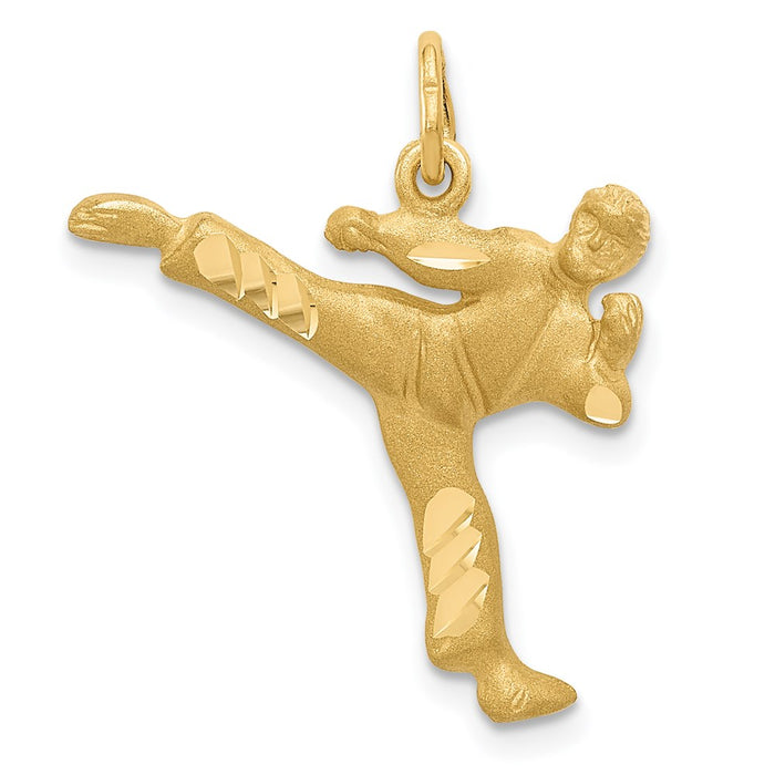 Million Charms 14K Yellow Gold Themed Male Karate Charm