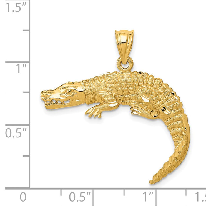 Million Charms 14K Yellow Gold Themed Alligator Pendant