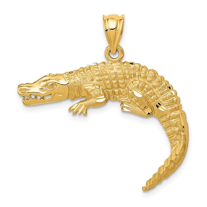 Million Charms 14K Yellow Gold Themed Alligator Pendant