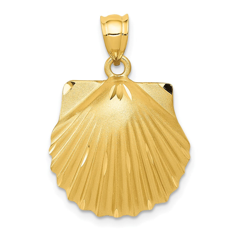 Million Charms 14K Yellow Gold Themed Seashell Pendant