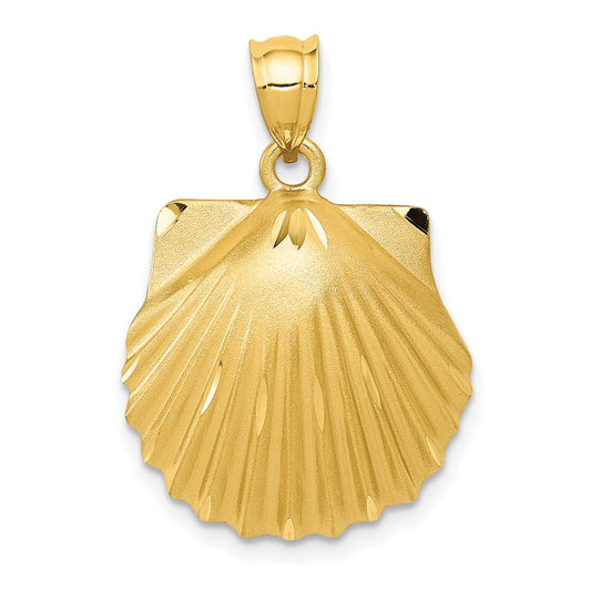 Million Charms 14K Yellow Gold Themed Seashell Pendant