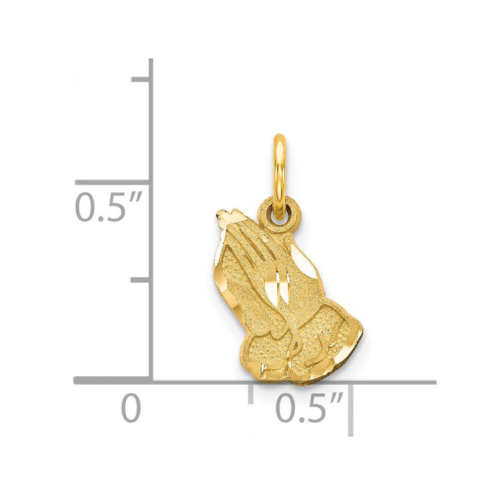 Million Charms 14K Yellow Gold Themed Praying Hands Charm