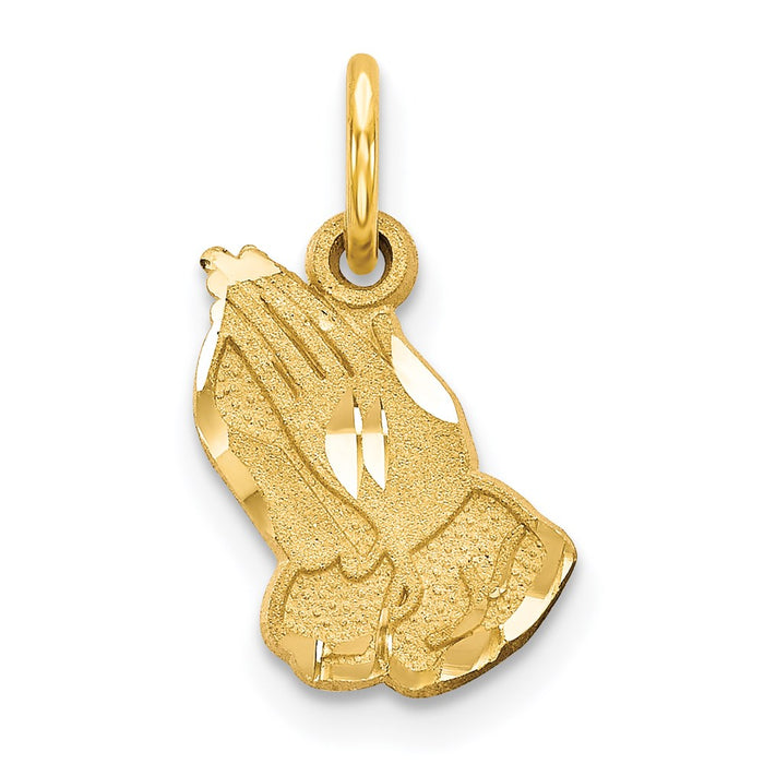 Million Charms 14K Yellow Gold Themed Praying Hands Charm