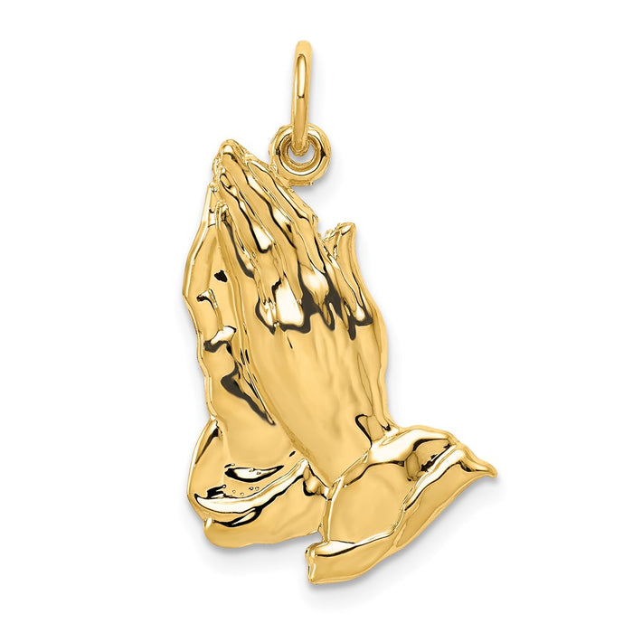 Million Charms 14K Yellow Gold Themed Praying Hands Pendant