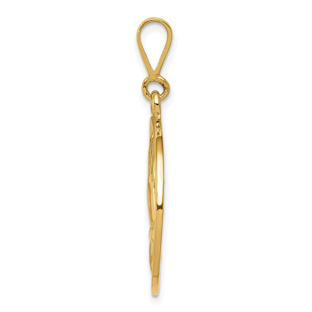 Million Charms 14K Yellow Gold Themed Praying Hands & Serenity Prayer Pendant