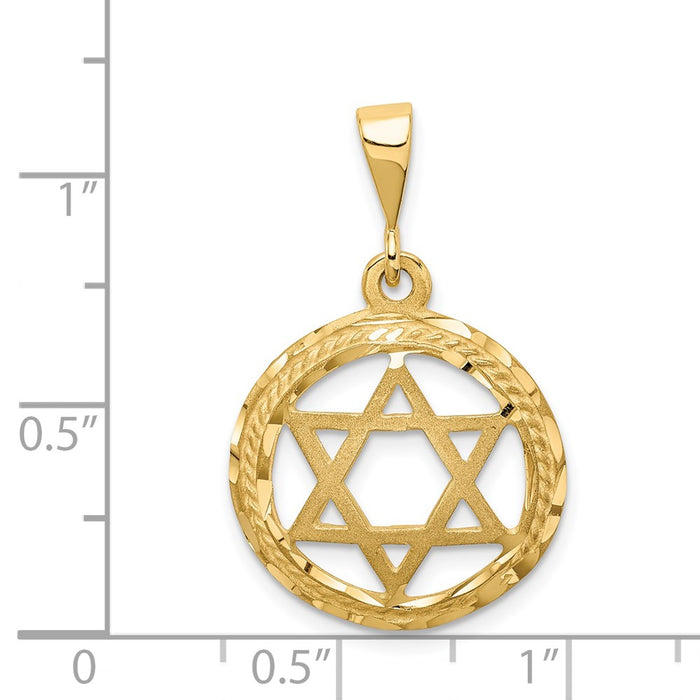 Million Charms 14K Yellow Gold Themed Religious Jewish Star Of David Charm