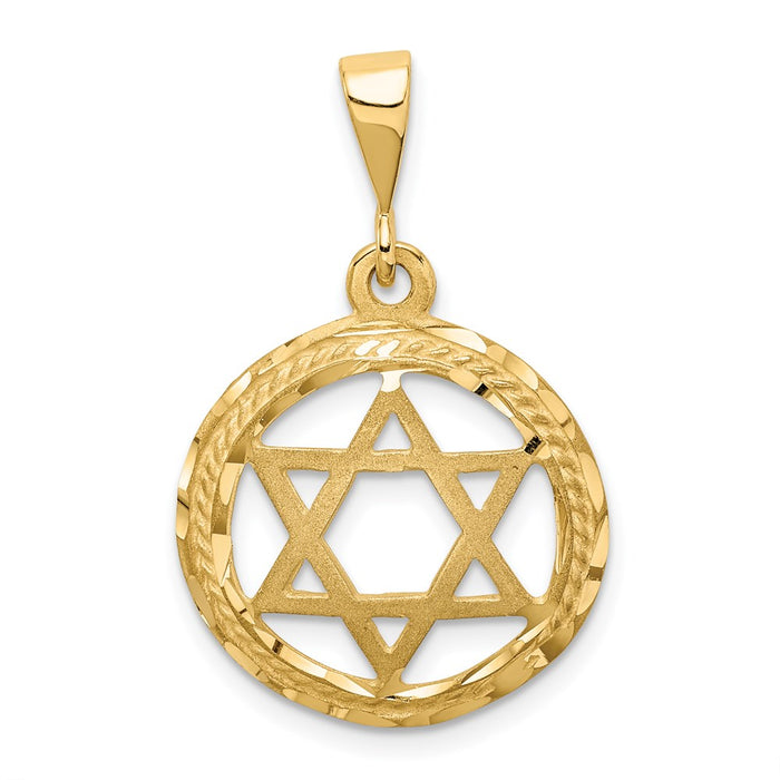 Million Charms 14K Yellow Gold Themed Religious Jewish Star Of David Charm