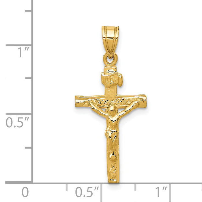 Million Charms 14K Yellow Gold Themed Inri Relgious Crucifix Charm