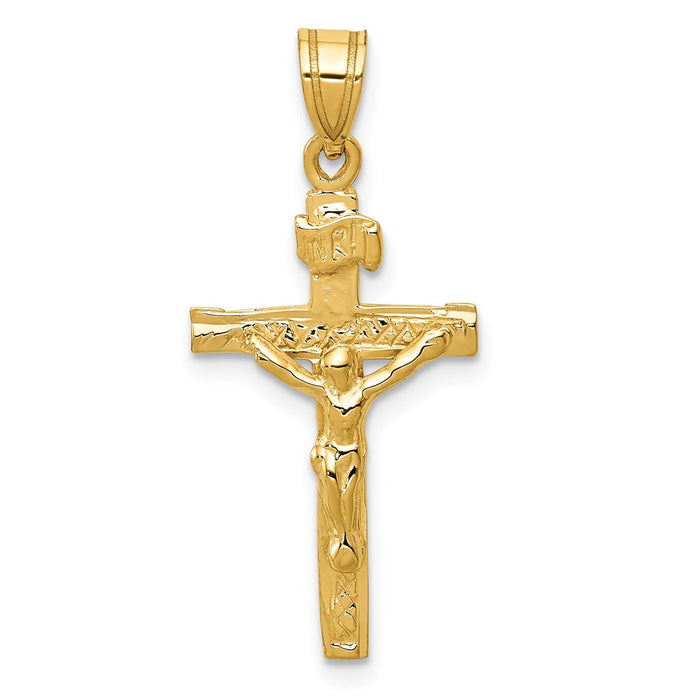 Million Charms 14K Yellow Gold Themed Inri Relgious Crucifix Charm