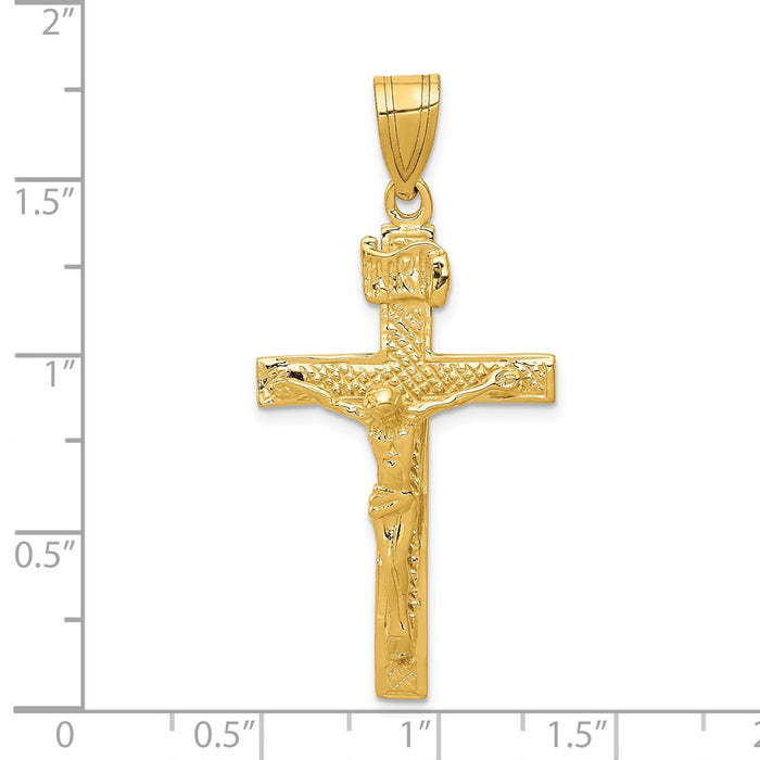 Million Charms 14K Yellow Gold Themed Inri Relgious Crucifix Pendant