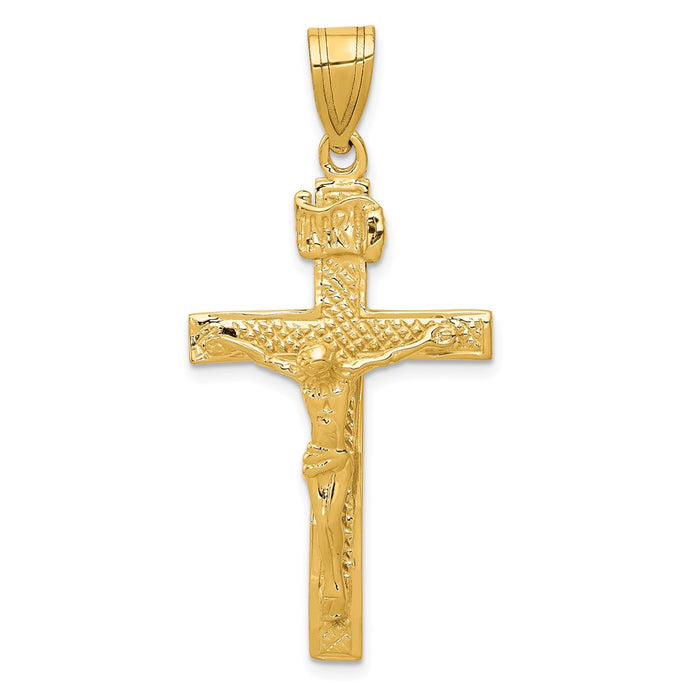 Million Charms 14K Yellow Gold Themed Inri Relgious Crucifix Pendant