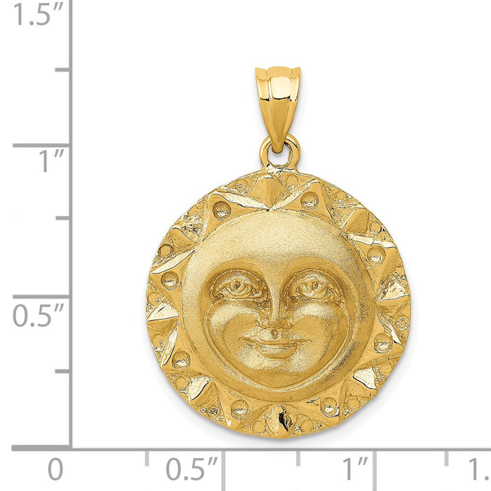 Million Charms 14K Yellow Gold Themed Sun Charm