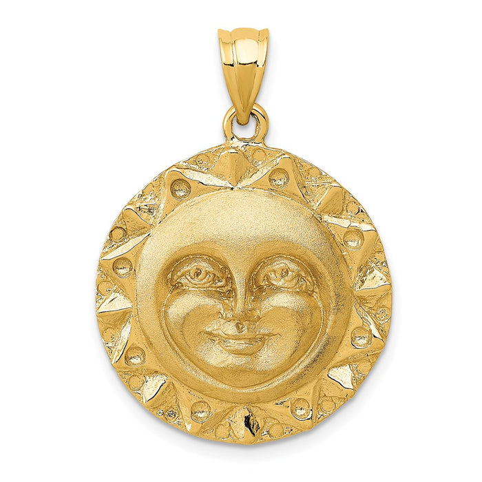 Million Charms 14K Yellow Gold Themed Sun Charm