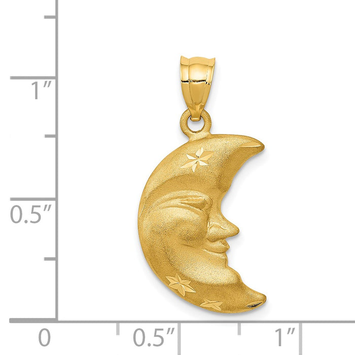 Million Charms 14K Yellow Gold Themed Moon Charm