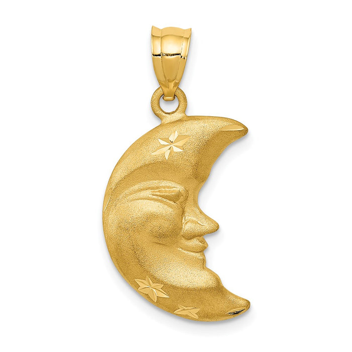 Million Charms 14K Yellow Gold Themed Moon Charm