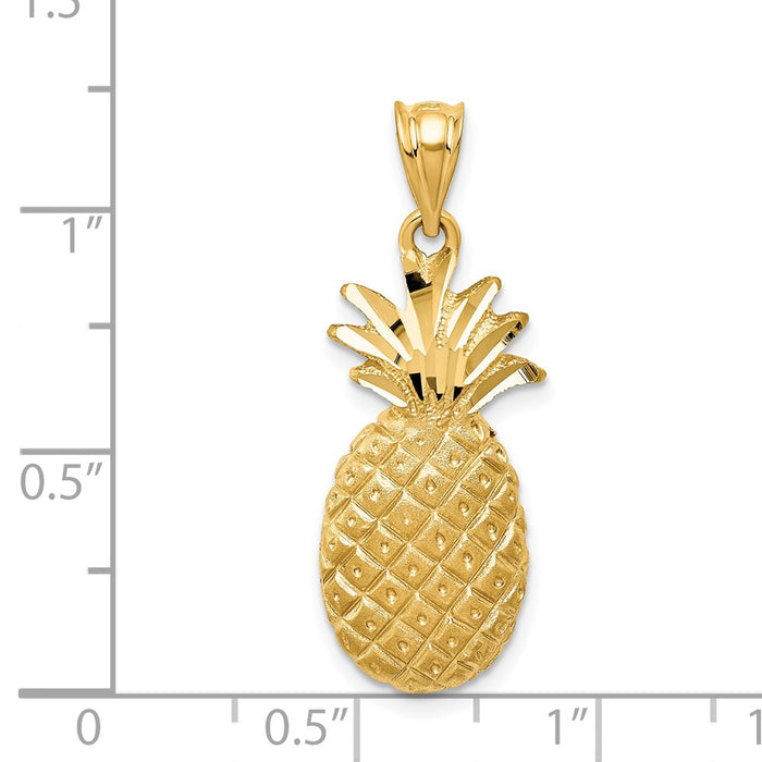 Million Charms 14K Yellow Gold Themed Pineapple Charm
