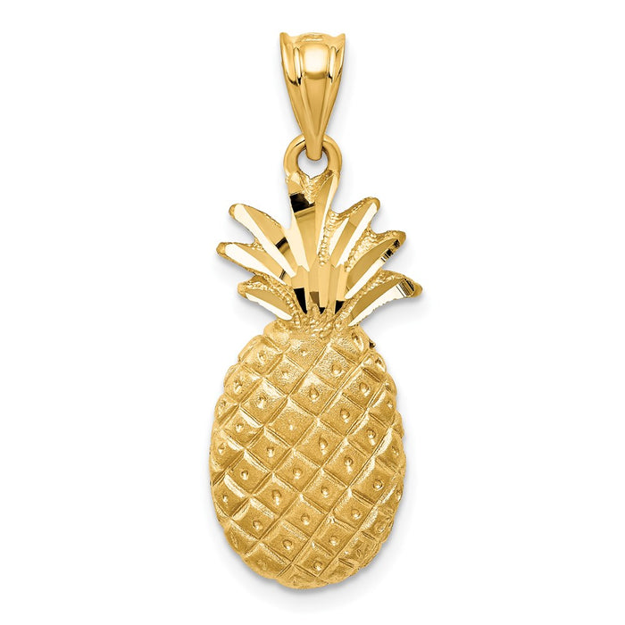 Million Charms 14K Yellow Gold Themed Pineapple Charm