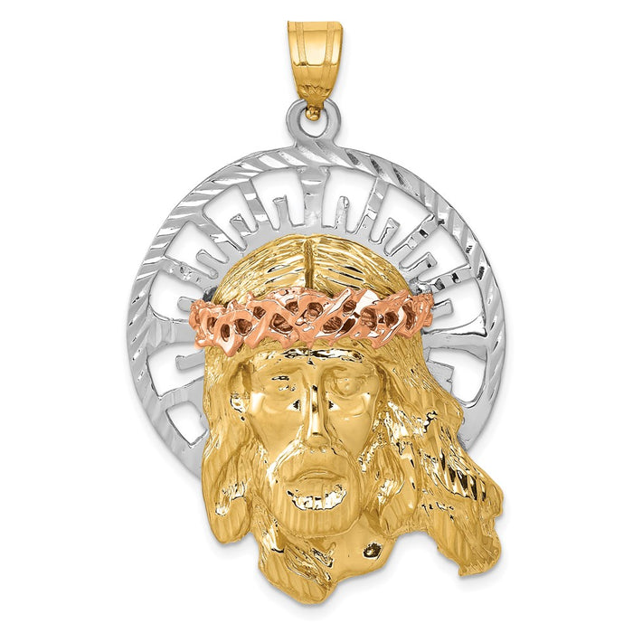 Million Charms 14K Tri-Color Jesus Pendant