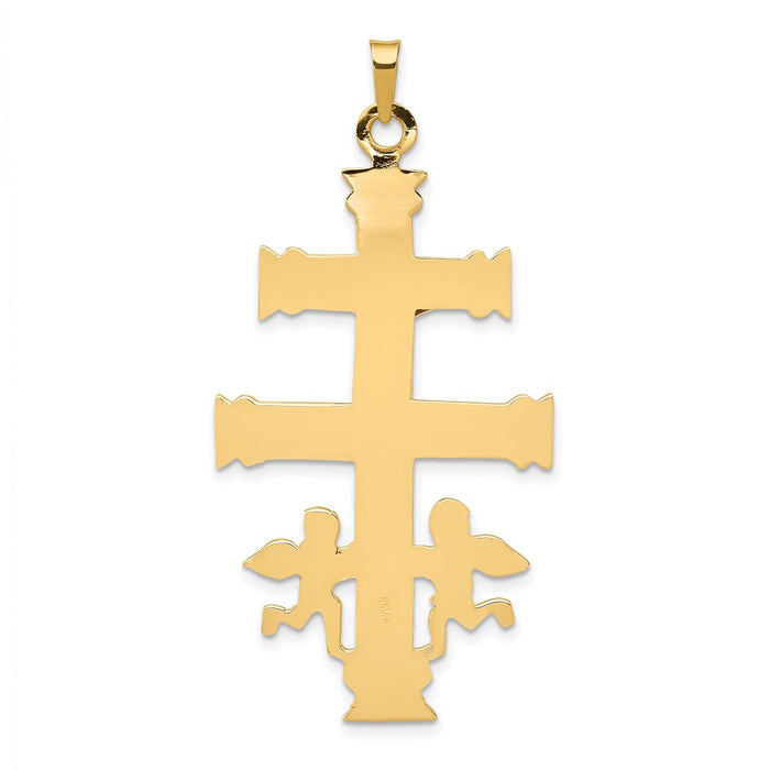 Million Charms 14K Two-Tone Cara Vaca Relgious Crucifix Pendant