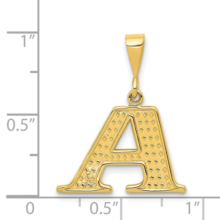 Million Charms 14K Yellow Gold Themed Alphabet Letter Initial A Charm