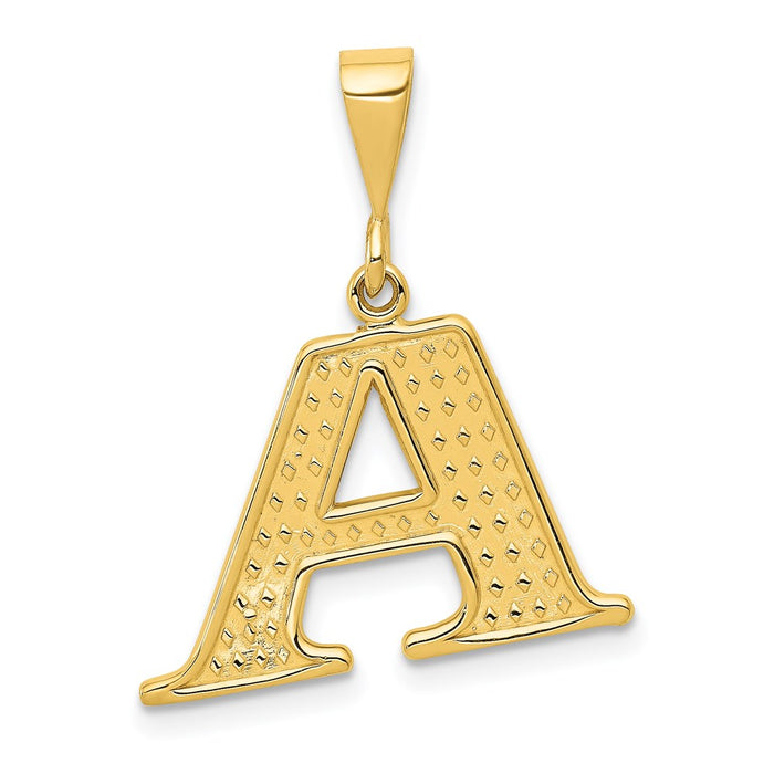 Million Charms 14K Yellow Gold Themed Alphabet Letter Initial A Charm