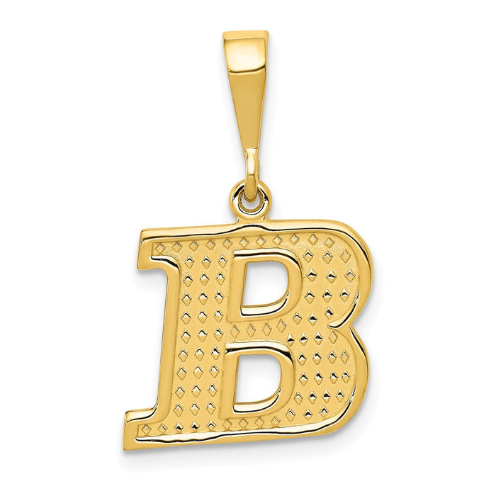 Million Charms 14K Yellow Gold Themed Alphabet Letter Initial B Charm