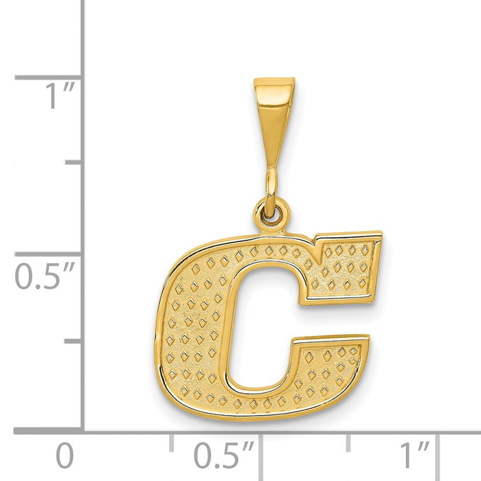 Million Charms 14K Yellow Gold Themed Alphabet Letter Initial C Charm