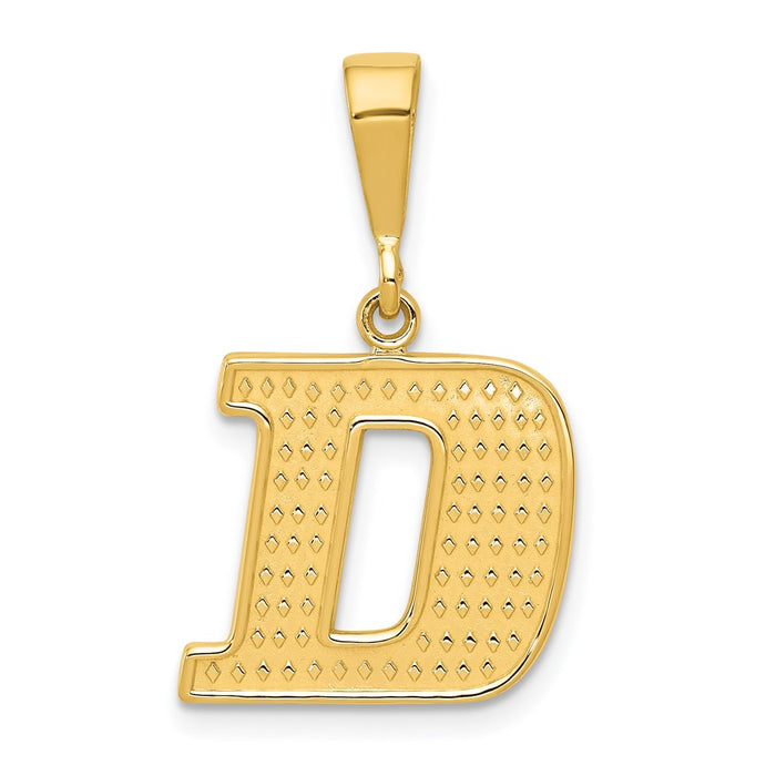 Million Charms 14K Yellow Gold Themed Alphabet Letter Initial D Charm