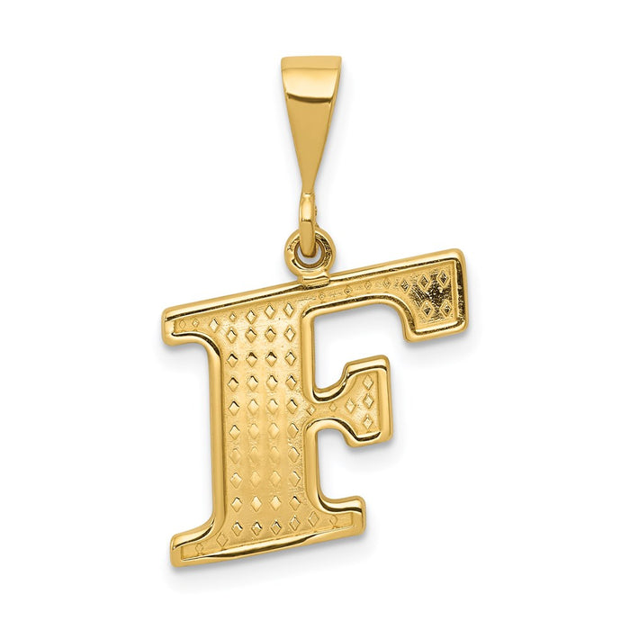 Million Charms 14K Yellow Gold Themed Alphabet Letter Initial F Charm