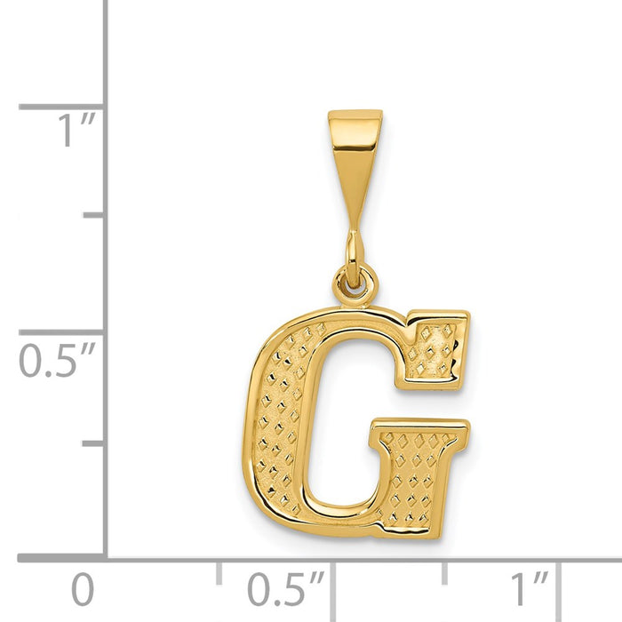 Million Charms 14K Yellow Gold Themed Alphabet Letter Initial G Charm