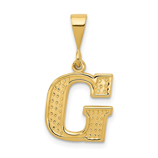 Million Charms 14K Yellow Gold Themed Alphabet Letter Initial G Charm