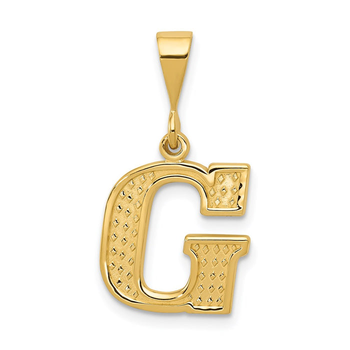 Million Charms 14K Yellow Gold Themed Alphabet Letter Initial G Charm