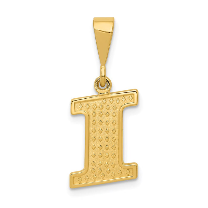 Million Charms 14K Yellow Gold Themed Alphabet Letter Initial I Charm