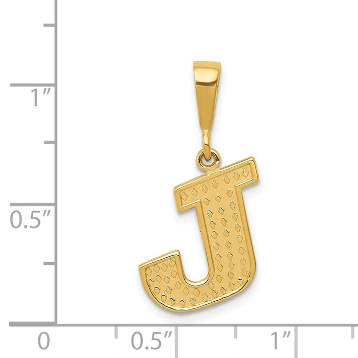 Million Charms 14K Yellow Gold Themed Alphabet Letter Initial J Charm