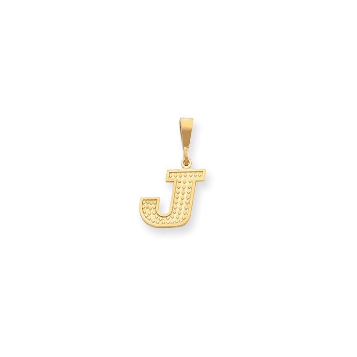 Million Charms 14K Yellow Gold Themed Alphabet Letter Initial J Charm