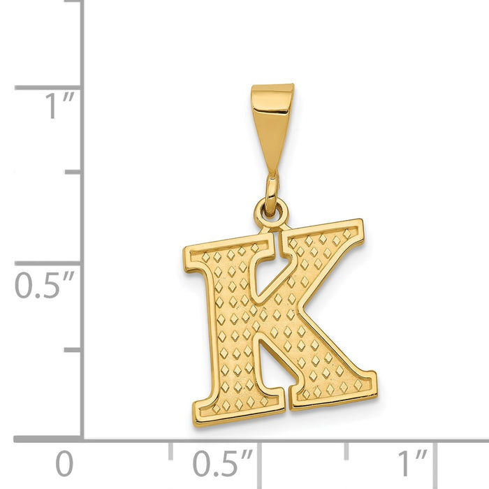 Million Charms 14K Yellow Gold Themed Alphabet Letter Initial K Charm