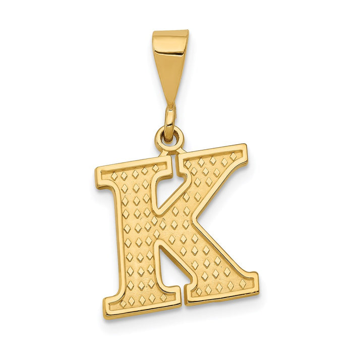 Million Charms 14K Yellow Gold Themed Alphabet Letter Initial K Charm