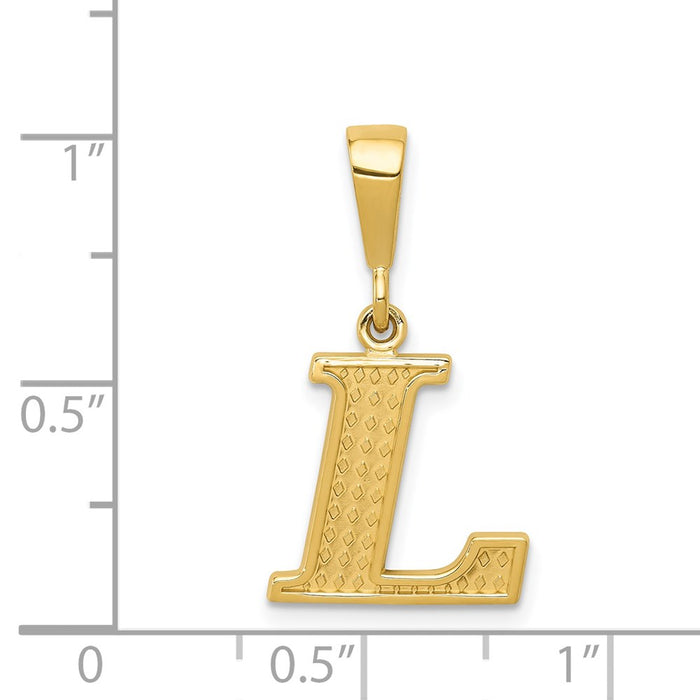 Million Charms 14K Yellow Gold Themed Alphabet Letter Initial L Charm