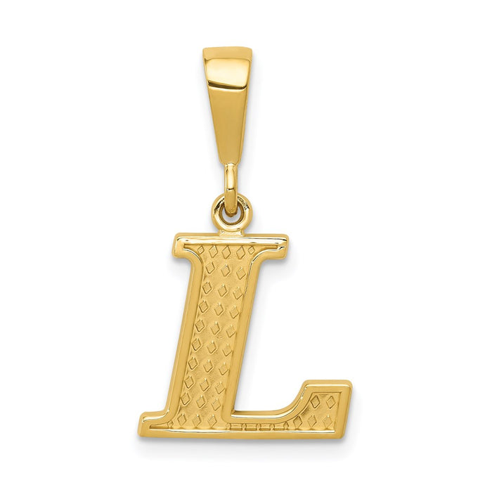 Million Charms 14K Yellow Gold Themed Alphabet Letter Initial L Charm