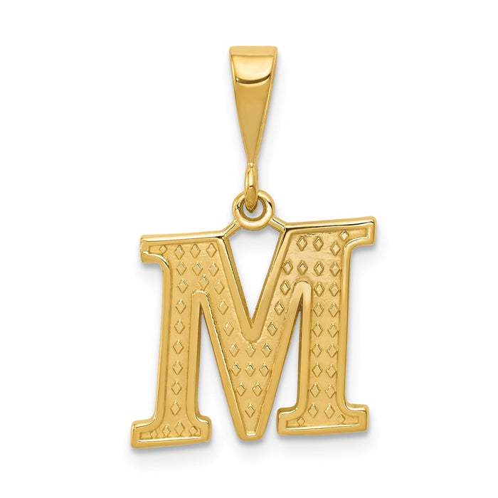 Million Charms 14K Yellow Gold Themed Alphabet Letter Initial M Charm