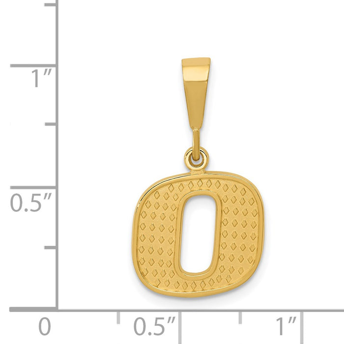 Million Charms 14K Yellow Gold Themed Alphabet Letter Initial O Charm