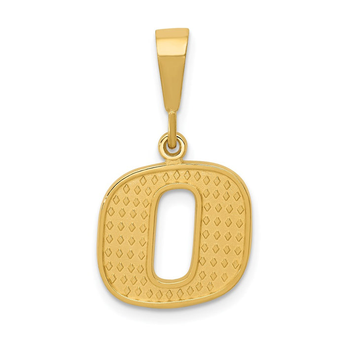 Million Charms 14K Yellow Gold Themed Alphabet Letter Initial O Charm