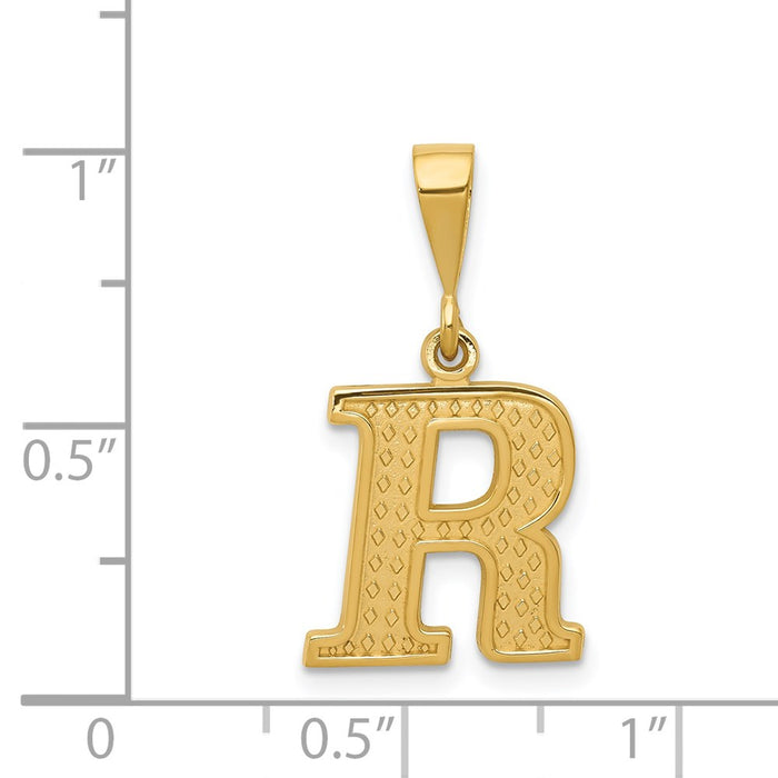 Million Charms 14K Yellow Gold Themed Alphabet Letter Initial R Charm