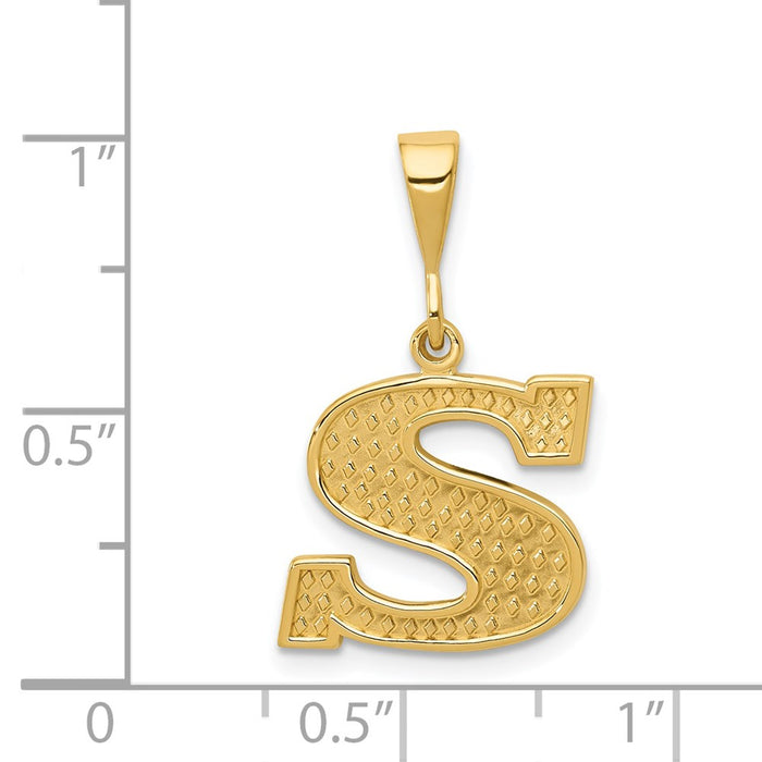 Million Charms 14K Yellow Gold Themed Alphabet Letter Initial S Charm