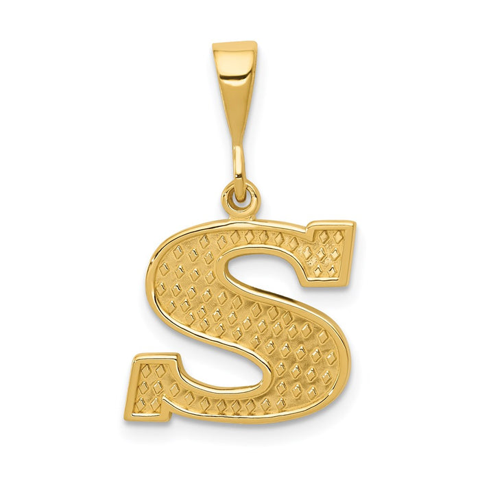 Million Charms 14K Yellow Gold Themed Alphabet Letter Initial S Charm