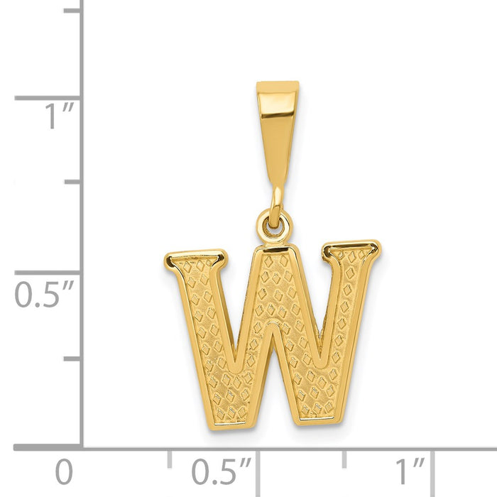 Million Charms 14K Yellow Gold Themed Alphabet Letter Initial W Charm