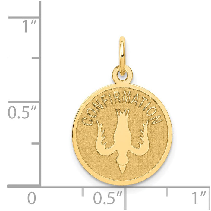 Million Charms 14K Yellow Gold Themed Confirmation With Dove Medal Charm