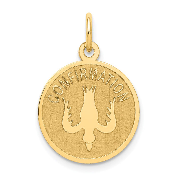 Million Charms 14K Yellow Gold Themed Confirmation With Dove Medal Charm