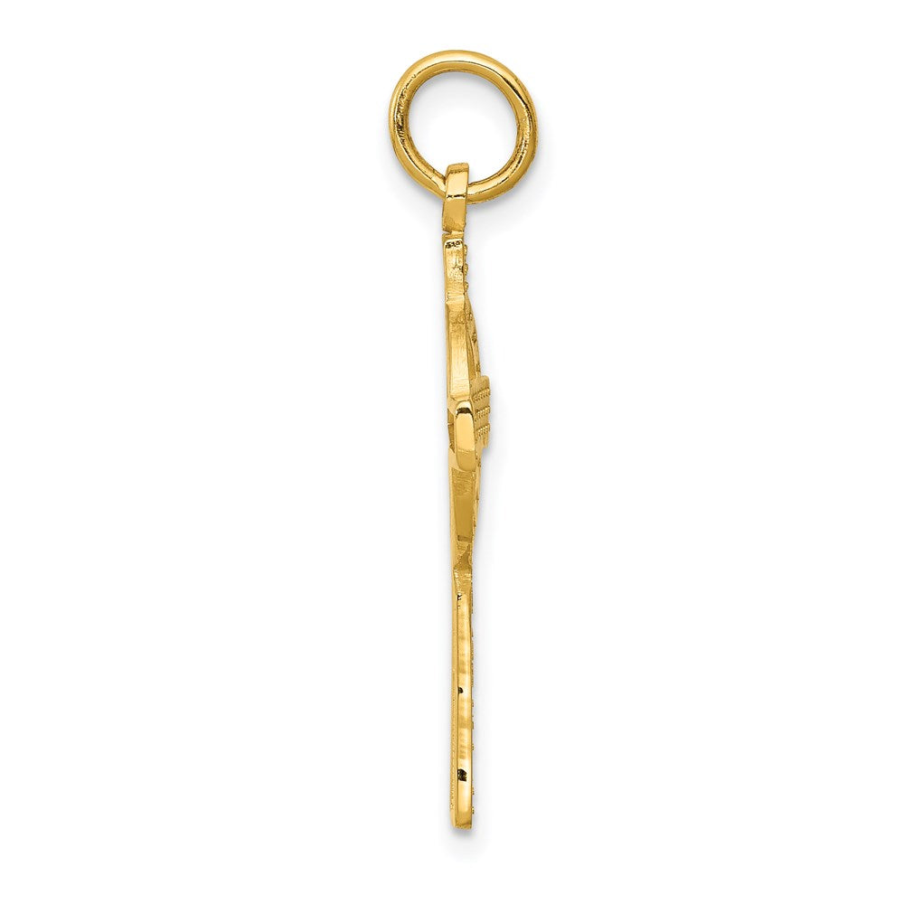 Million Charms 14K Yellow Gold Themed Celtic Relgious Cross Pendant