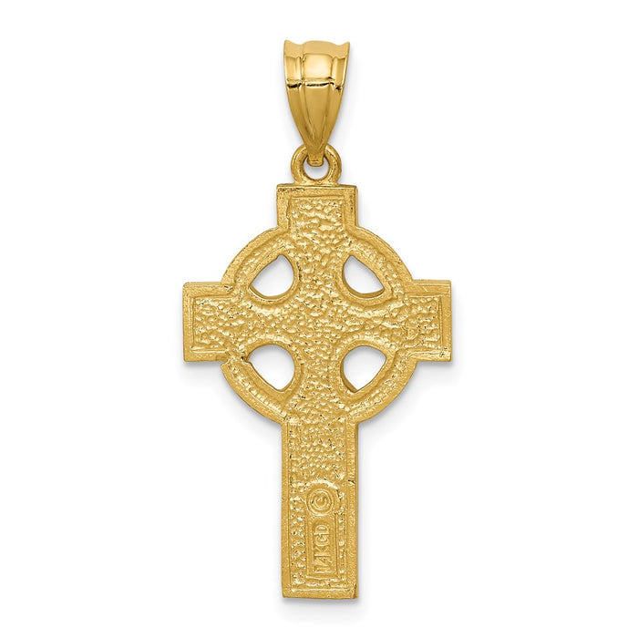 Million Charms 14K Yellow Gold Themed Celtic Relgious Cross Charm